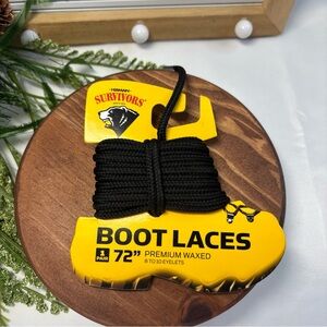 Hernan Survivors Premium Waxed 72” Boot Laces Black New